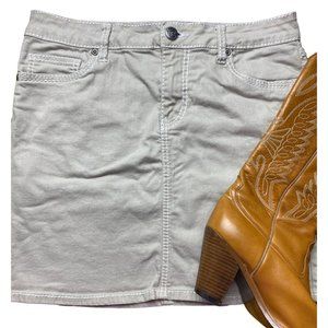 Earl Jeans cotton stretch mini pencil skirt beige cream neutral Western casual 8